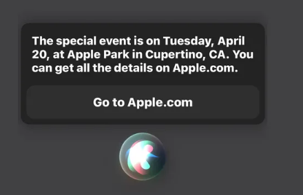 Siri表示下一次苹果活动是4月20日