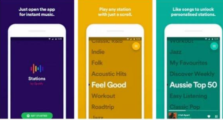 Spotify测试了名为Stations的新的免费音乐流媒体应用程序