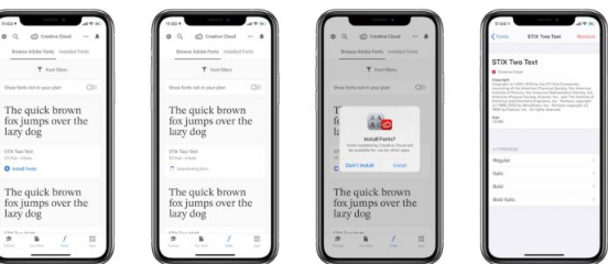 AdobeCreativeCloudApp为iPhone和iPad带来1300种免费字体