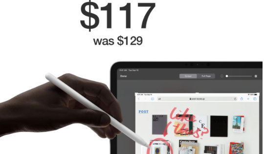 苹果Pencil2获得极其稀有的折扣现仅需117美元