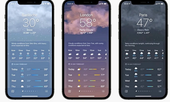 苹果的天气应用程序在iOS15中获得了新的设计和天气地图