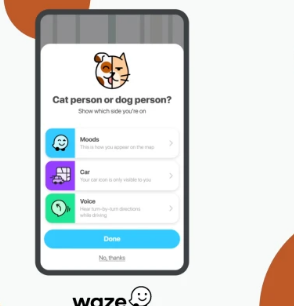 Waze为其应用程序添加了猫和狗的声音和情绪汽车图标