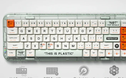 Mojo68可编程机械键盘带透明外壳