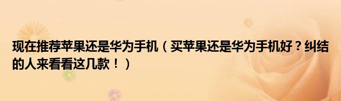 现在推荐苹果还是华为手机(买苹果还是华为手机好?纠结的人来看看这几款!)