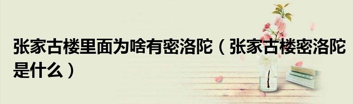张家古楼里面为啥有密洛陀(张家古楼密洛陀是什么)