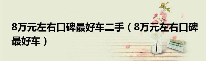 8万元左右口碑最好车二手(8万元左右口碑最好车)