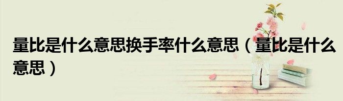量比是什么意思换手率什么意思(量比是什么意思)
