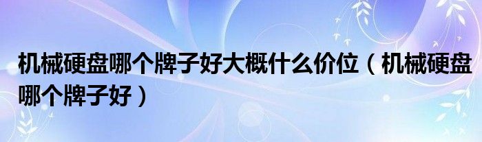 机械硬盘哪个牌子好大概什么价位(机械硬盘哪个牌子好)