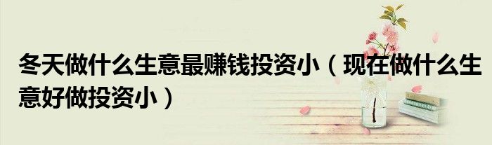 冬天做什么生意最赚钱投资小(现在做什么生意好做投资小)