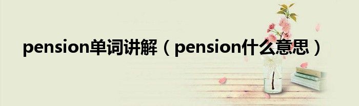 pension单词讲解(pension什么意思)