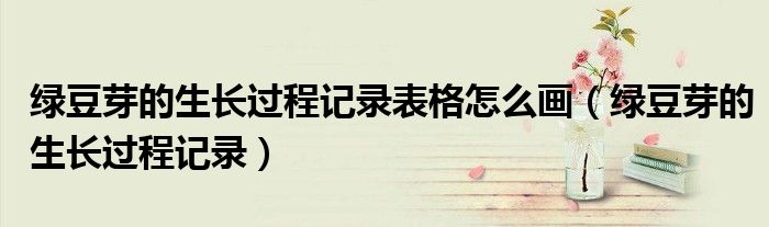 绿豆芽的生长过程记录表格怎么画(绿豆芽的生长过程记录)