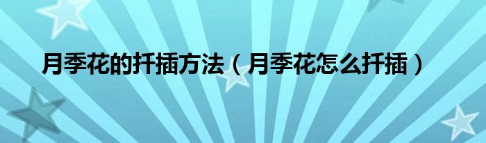 月季花的扦插方法(月季花怎么扦插)