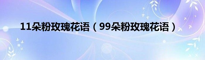 11朵粉玫瑰花语(99朵粉玫瑰花语)