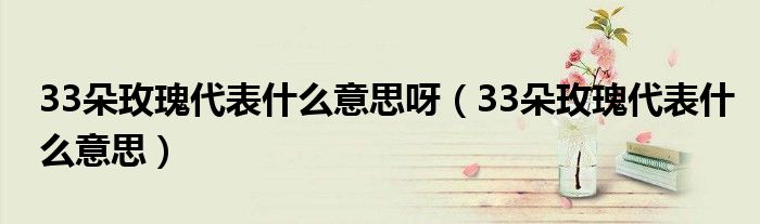 33朵玫瑰代表什么意思呀(33朵玫瑰代表什么意思)