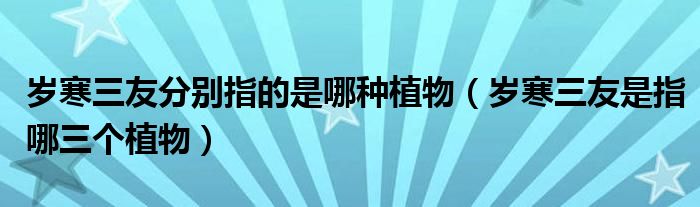 岁寒三友分别指的是哪种植物(岁寒三友是指哪三个植物)