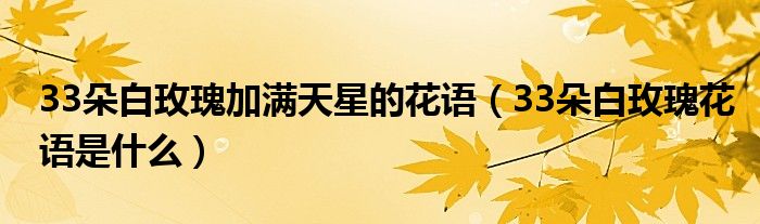 33朵白玫瑰加满天星的花语(33朵白玫瑰花语是什么)