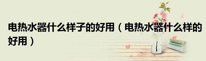 电热水器什么样子的好用(电热水器什么样的好用)