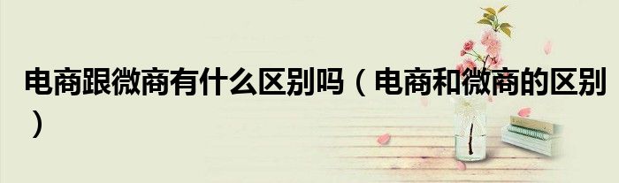 电商跟微商有什么区别吗(电商和微商的区别)