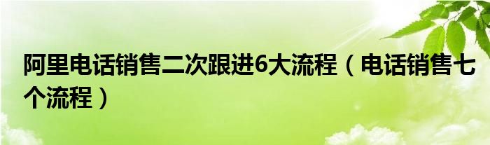 阿里电话销售二次跟进6大流程(电话销售七个流程)