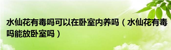 水仙花有毒吗可以在卧室内养吗（水仙花有毒吗能放卧室吗）