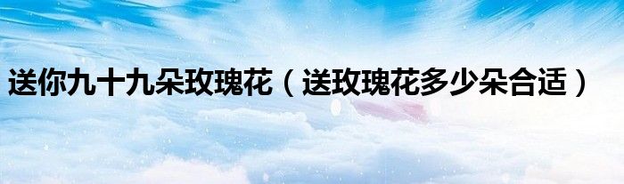 送你九十九朵玫瑰花(送玫瑰花多少朵合适)