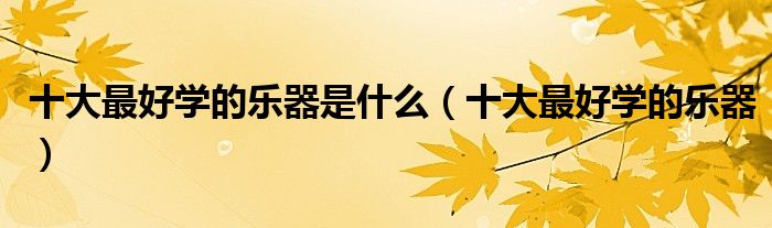 十大最好学的乐器是什么(十大最好学的乐器)