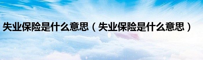 失业保险是什么意思(失业保险是什么意思)