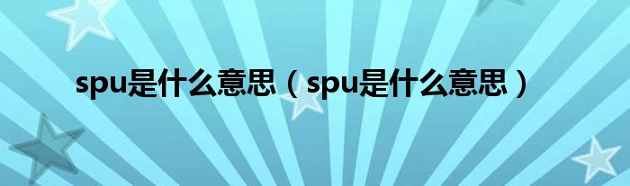 spu是什么意思(spu是什么意思)