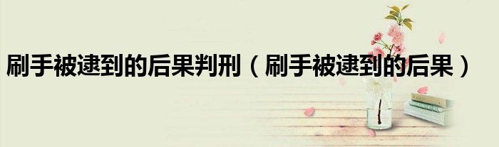 刷手被逮到的后果判刑(刷手被逮到的后果)