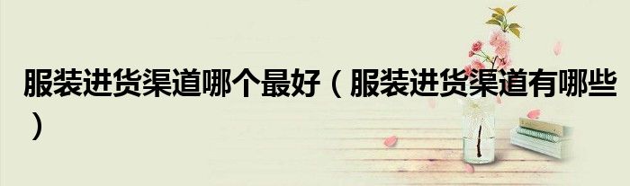 服装进货渠道哪个最好(服装进货渠道有哪些)