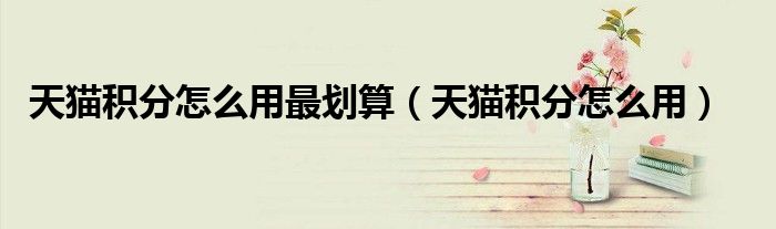天猫积分怎么用最划算(天猫积分怎么用)