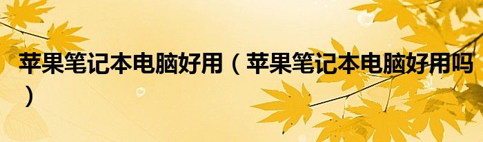 苹果笔记本电脑好用(苹果笔记本电脑好用吗)