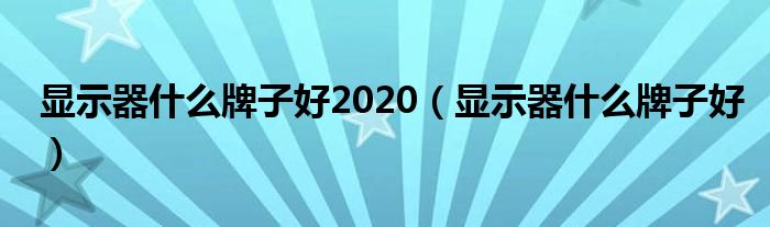 显示器什么牌子好2020(显示器什么牌子好)