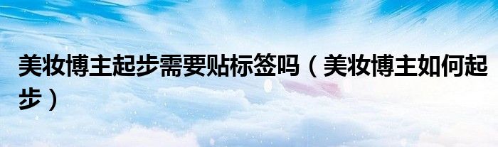 美妆博主起步需要贴标签吗(美妆博主如何起步)