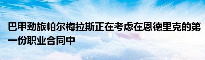 巴甲劲旅帕尔梅拉斯正在考虑在恩德里克的第一份职业合同中