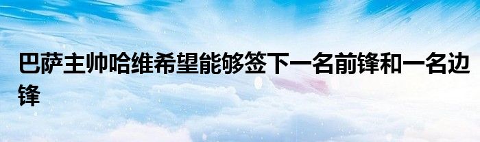 巴萨主帅哈维希望能够签下一名前锋和一名边锋