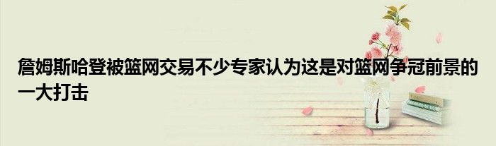 詹姆斯哈登被篮网交易不少专家认为这是对篮网争冠前景的一大打击