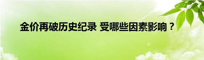 金价再破历史纪录 受哪些因素影响?