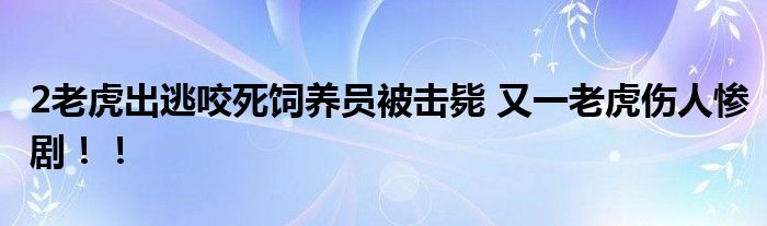 2老虎出逃咬死饲养员被击毙 又一老虎伤人惨剧!!