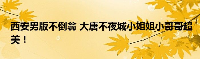西安男版不倒翁 大唐不夜城小姐姐小哥哥超美！