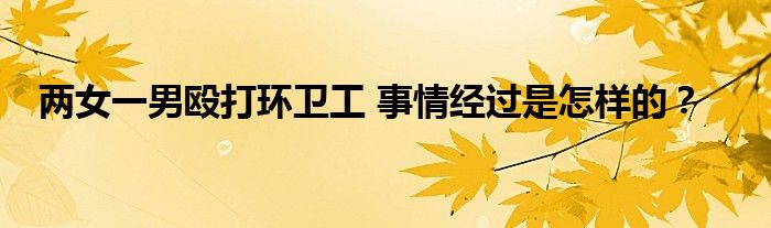 两女一男殴打环卫工 事情经过是怎样的？