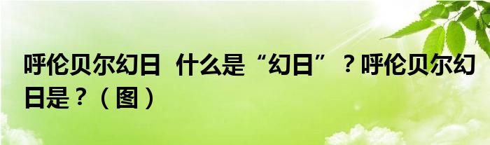 呼伦贝尔幻日 什么是“幻日”?呼伦贝尔幻日是?(图)