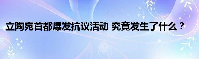 立陶宛首都爆发抗议活动 究竟发生了什么?