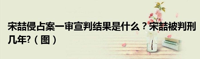 宋喆侵占案一审宣判结果是什么?宋喆被判刑几年?(图)