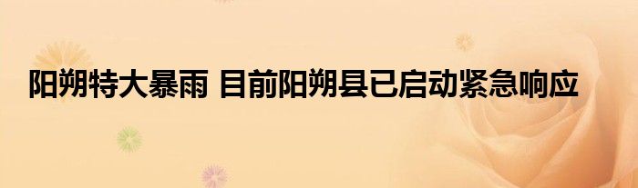 阳朔特大暴雨 目前阳朔县已启动紧急响应