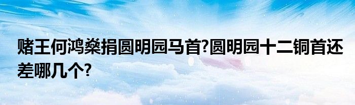赌王何鸿燊捐圆明园马首?圆明园十二铜首还差哪几个?
