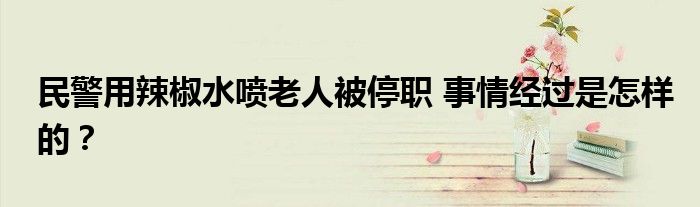 民警用辣椒水喷老人被停职 事情经过是怎样的?