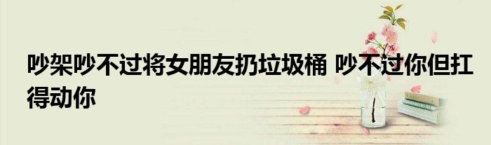 吵架吵不过将女朋友扔垃圾桶 吵不过你但扛得动你