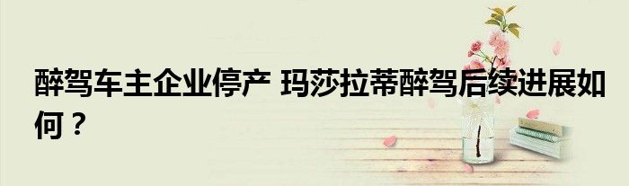 醉驾车主企业停产 玛莎拉蒂醉驾后续进展如何?