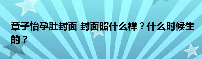 章子怡孕肚封面 封面照什么样?什么时候生的?